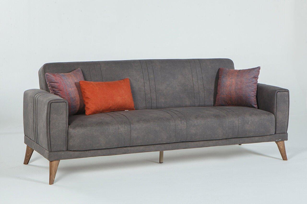 Трехместный диван Ruby - кирпичный цвет Kırlent, Серый